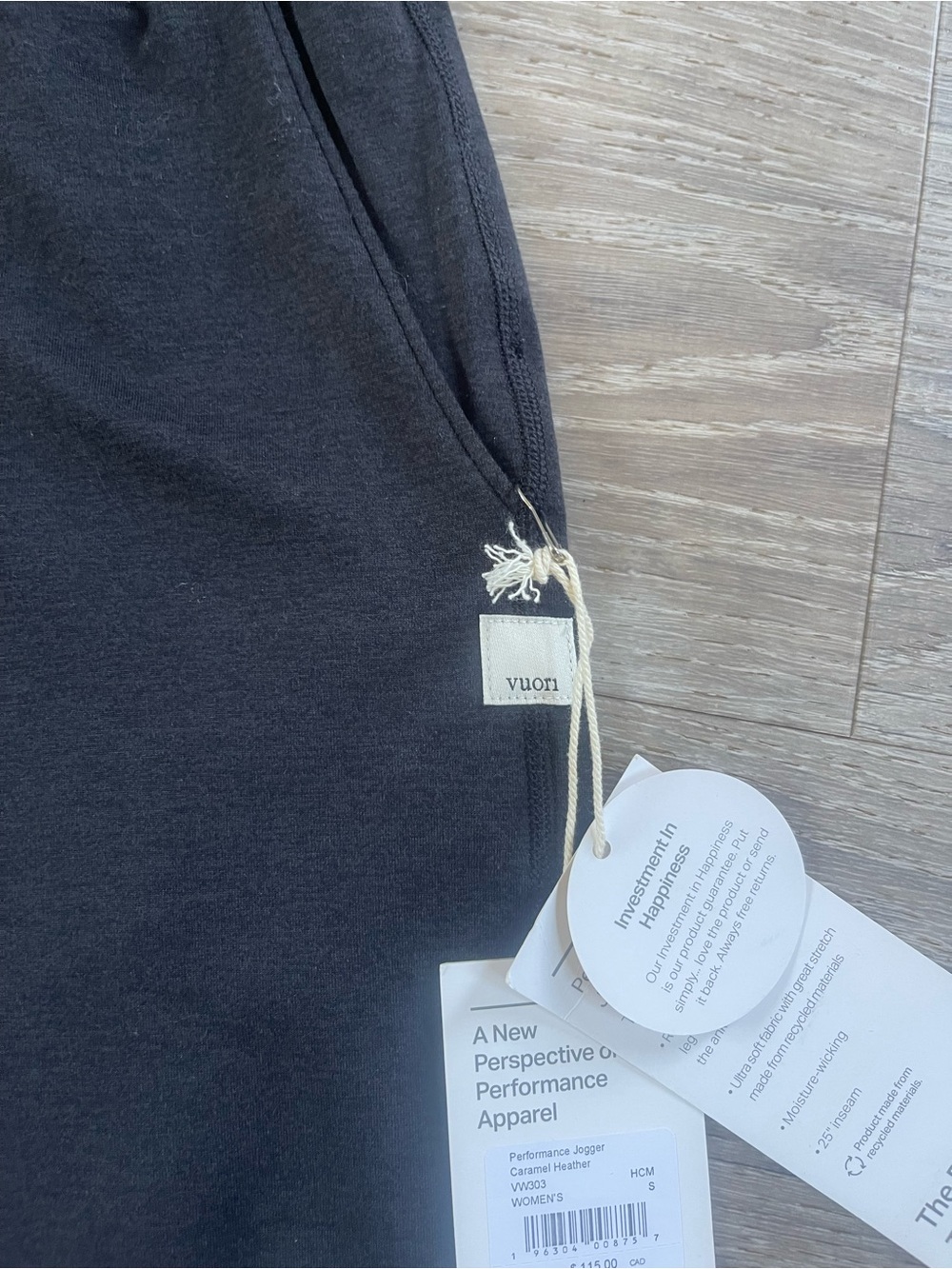 Vouri Black Heather, gray Jogger small nwts - Picture 3 of 8
